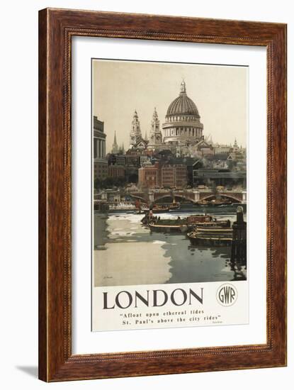 London, England - Great Western Railway St. Paul's Travel Poster-Lantern Press-Framed Art Print