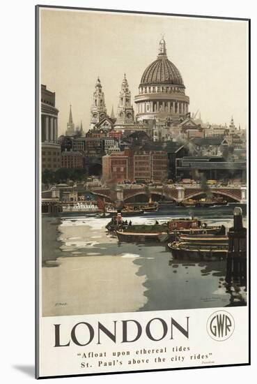 London, England - Great Western Railway St. Paul's Travel Poster-Lantern Press-Mounted Art Print