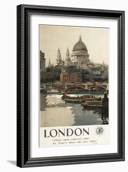 London, England - Great Western Railway St. Paul's Travel Poster-Lantern Press-Framed Art Print