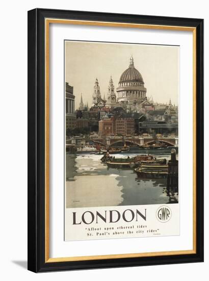 London, England - Great Western Railway St. Paul's Travel Poster-Lantern Press-Framed Art Print