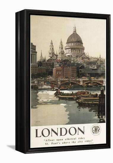 London, England - Great Western Railway St. Paul's Travel Poster-Lantern Press-Framed Stretched Canvas