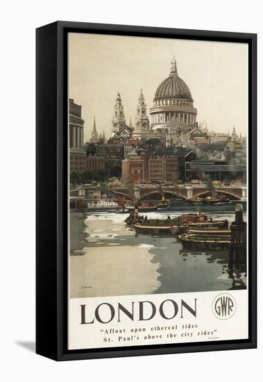 London, England - Great Western Railway St. Paul's Travel Poster-Lantern Press-Framed Stretched Canvas