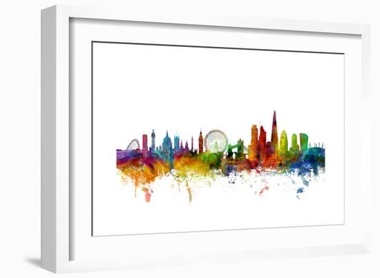 London England Skyline-Michael Tompsett-Framed Premium Giclee Print