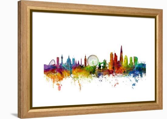 London England Skyline-Michael Tompsett-Framed Stretched Canvas