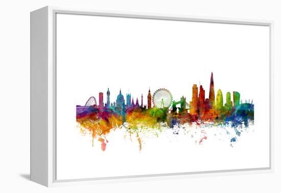 London England Skyline-Michael Tompsett-Framed Stretched Canvas