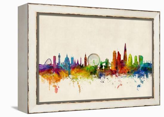 London England Skyline-Michael Tompsett-Framed Stretched Canvas