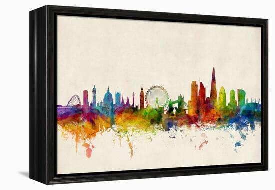 London England Skyline-Michael Tompsett-Framed Stretched Canvas