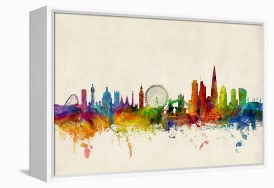 London England Skyline-Michael Tompsett-Framed Stretched Canvas