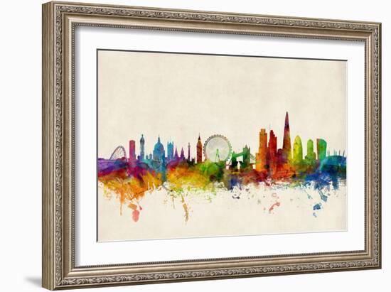 London England Skyline-Michael Tompsett-Framed Premium Giclee Print