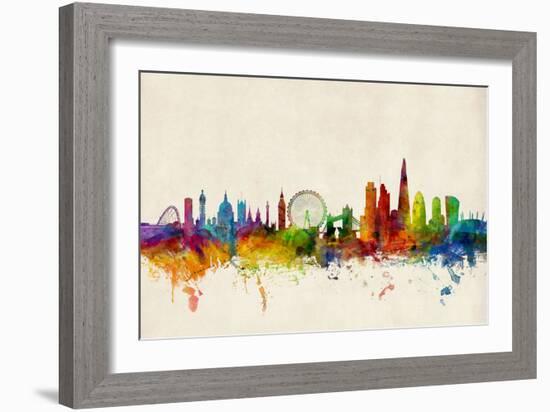 London England Skyline-Michael Tompsett-Framed Premium Giclee Print