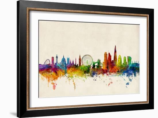 London England Skyline-Michael Tompsett-Framed Premium Giclee Print