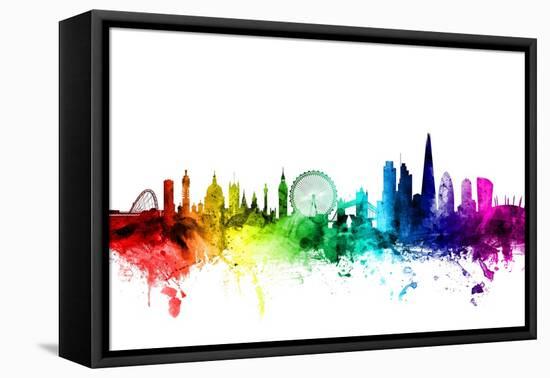 London England Skyline-Michael Tompsett-Framed Stretched Canvas