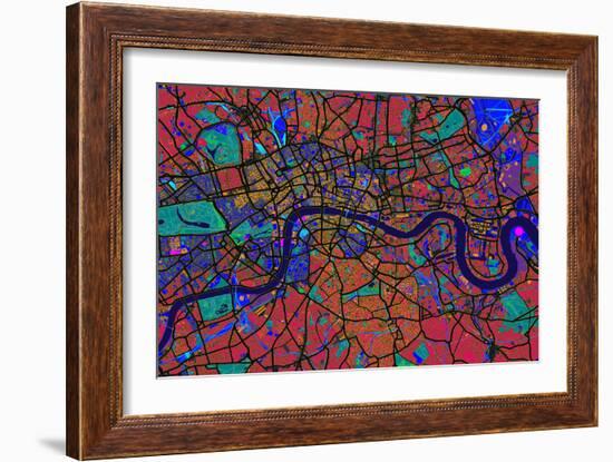 London England Street Map-Michael Tompsett-Framed Art Print