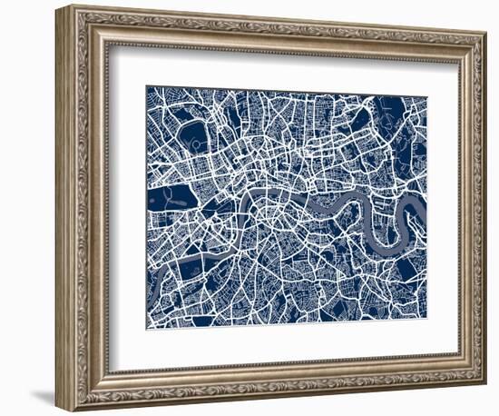 London England Street Map-Michael Tompsett-Framed Art Print