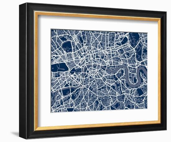 London England Street Map-Michael Tompsett-Framed Art Print