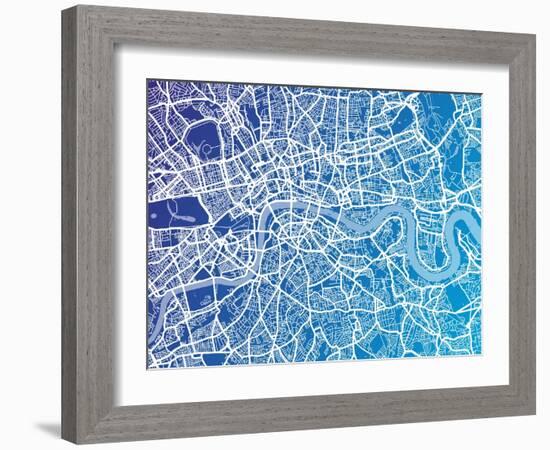 London England Street Map-Michael Tompsett-Framed Art Print