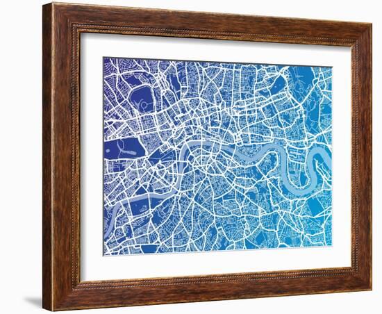 London England Street Map-Michael Tompsett-Framed Art Print