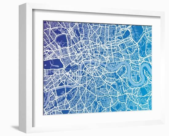 London England Street Map-Michael Tompsett-Framed Art Print