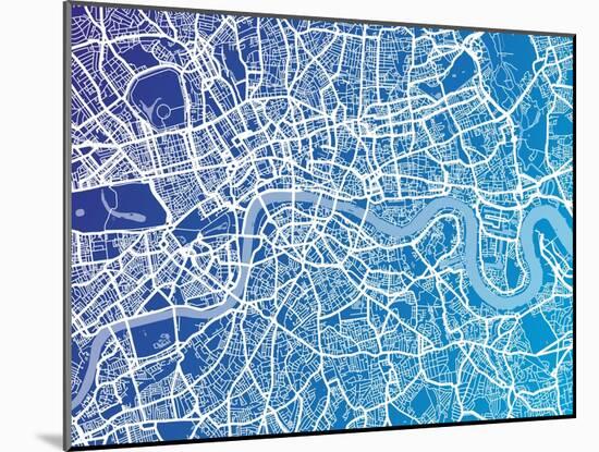 London England Street Map-Michael Tompsett-Mounted Art Print