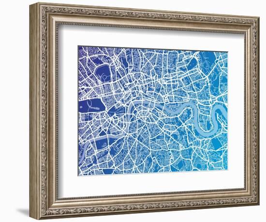 London England Street Map-Michael Tompsett-Framed Art Print