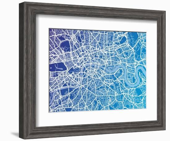 London England Street Map-Michael Tompsett-Framed Art Print