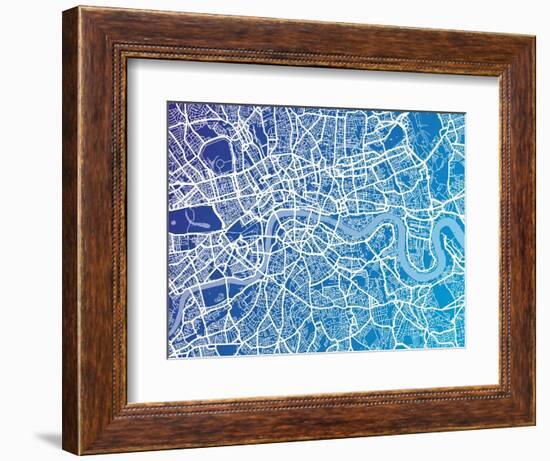 London England Street Map-Michael Tompsett-Framed Art Print