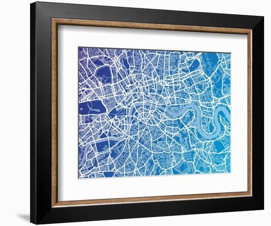 London England Street Map-Michael Tompsett-Framed Art Print