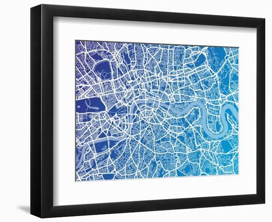 London England Street Map-Michael Tompsett-Framed Art Print