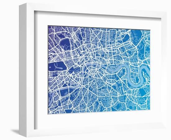 London England Street Map-Michael Tompsett-Framed Art Print