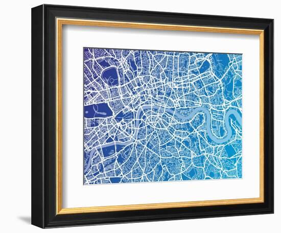 London England Street Map-Michael Tompsett-Framed Art Print