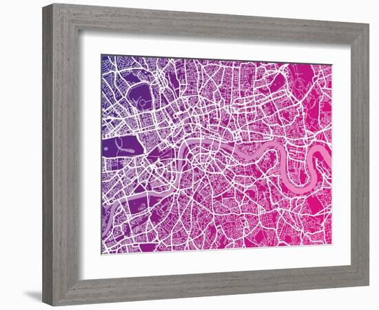 London England Street Map-Michael Tompsett-Framed Art Print