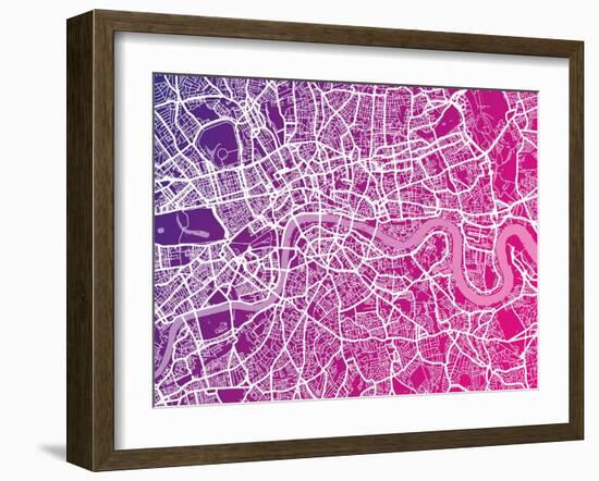 London England Street Map-Michael Tompsett-Framed Art Print