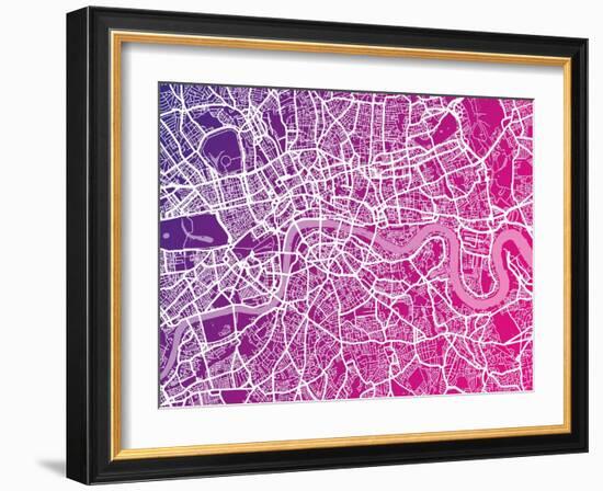 London England Street Map-Michael Tompsett-Framed Art Print