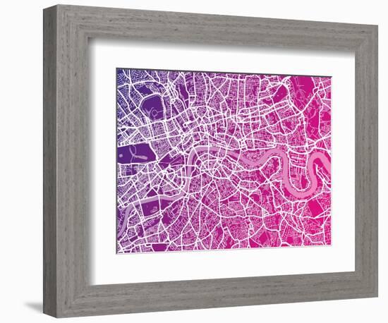 London England Street Map-Michael Tompsett-Framed Art Print