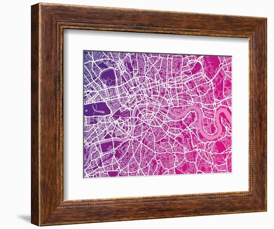 London England Street Map-Michael Tompsett-Framed Art Print