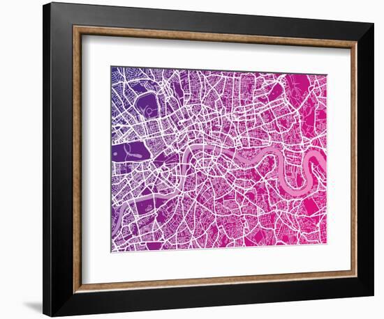 London England Street Map-Michael Tompsett-Framed Art Print