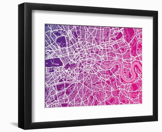 London England Street Map-Michael Tompsett-Framed Art Print