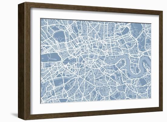 London England Street Map-Michael Tompsett-Framed Art Print