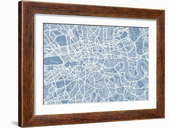 London England Street Map-Michael Tompsett-Framed Art Print