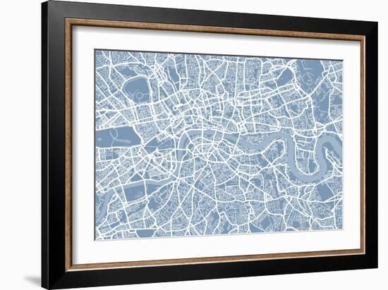 London England Street Map-Michael Tompsett-Framed Art Print