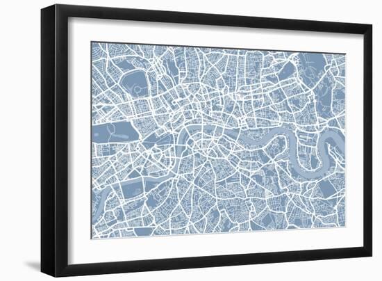 London England Street Map-Michael Tompsett-Framed Art Print