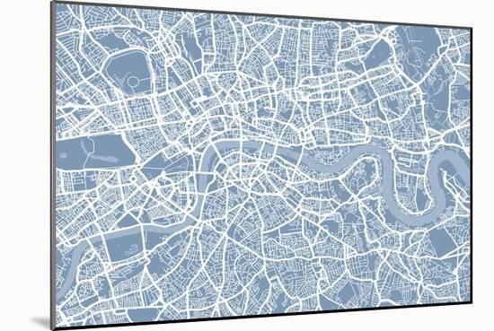 London England Street Map-Michael Tompsett-Mounted Art Print