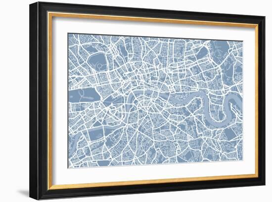 London England Street Map-Michael Tompsett-Framed Art Print