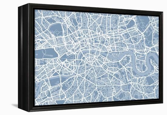 London England Street Map-Michael Tompsett-Framed Stretched Canvas