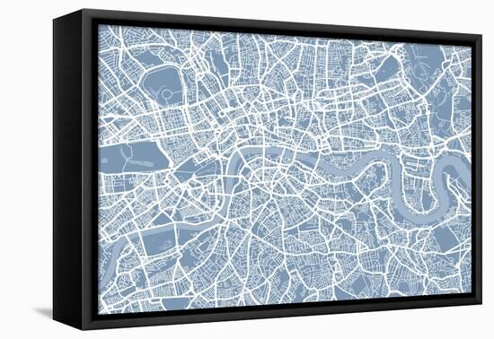 London England Street Map-Michael Tompsett-Framed Stretched Canvas