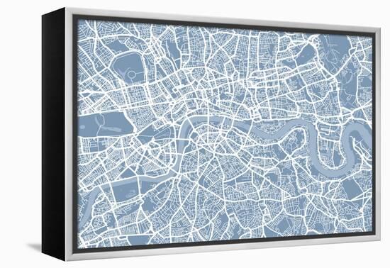 London England Street Map-Michael Tompsett-Framed Stretched Canvas