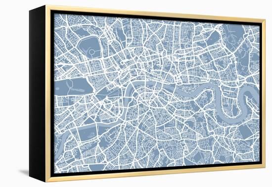 London England Street Map-Michael Tompsett-Framed Stretched Canvas