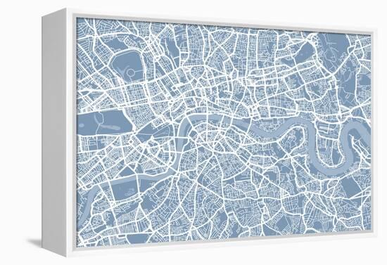 London England Street Map-Michael Tompsett-Framed Stretched Canvas