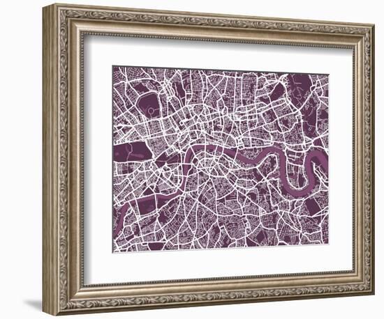 London England Street Map-Michael Tompsett-Framed Art Print