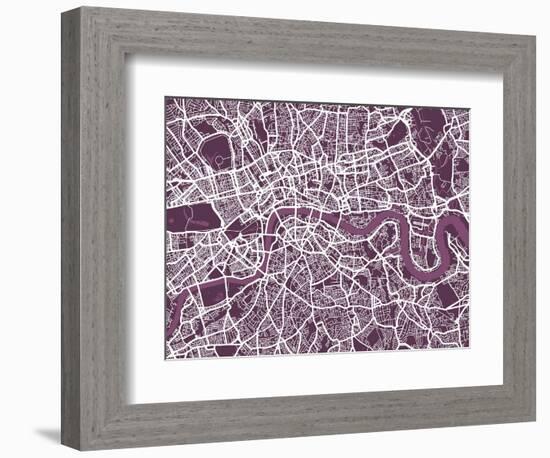 London England Street Map-Michael Tompsett-Framed Art Print